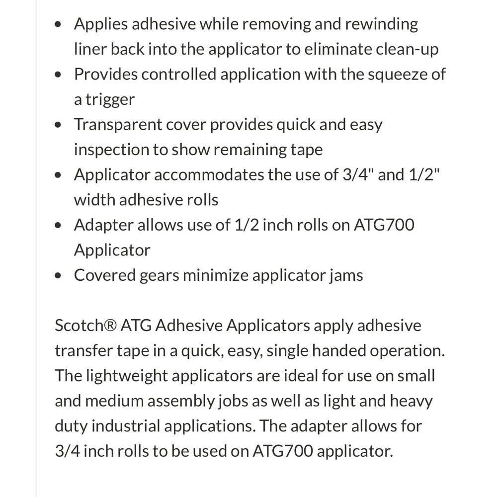 Scotch Adhesive Applicator Blue ATG 752C Industrial Scrapbooking One Size - Picture 8 of 9